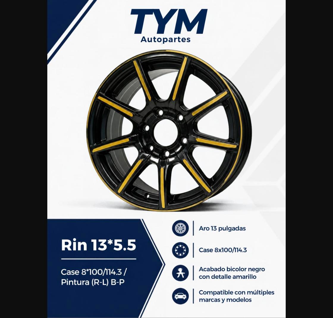 TYM-rin-843-ficha-tecnica Ficha técnica Rin 13x5.5 Case 8x100/114.3 Pintura R-L B-P TYM Autopartes